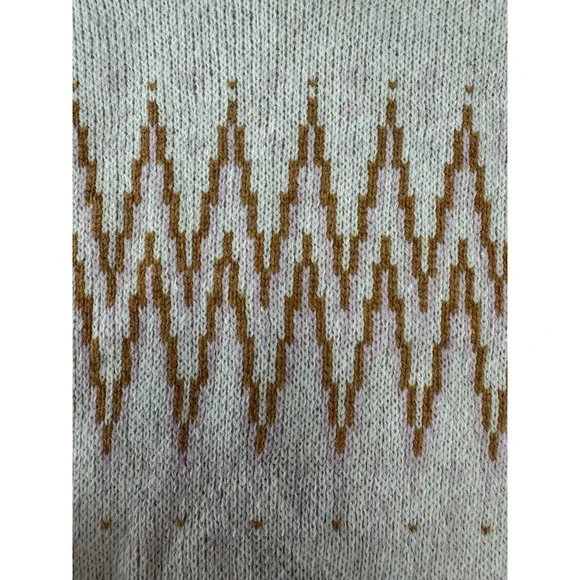 Patagonia Recycled Wool Sweater Womens S Cream Ikat Pattern Made Vietnam - Picture 5 of 9